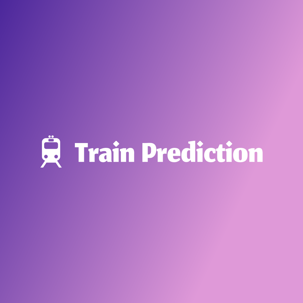 The picture is of the Train Prediction logo, and links to the repository for the train delay program